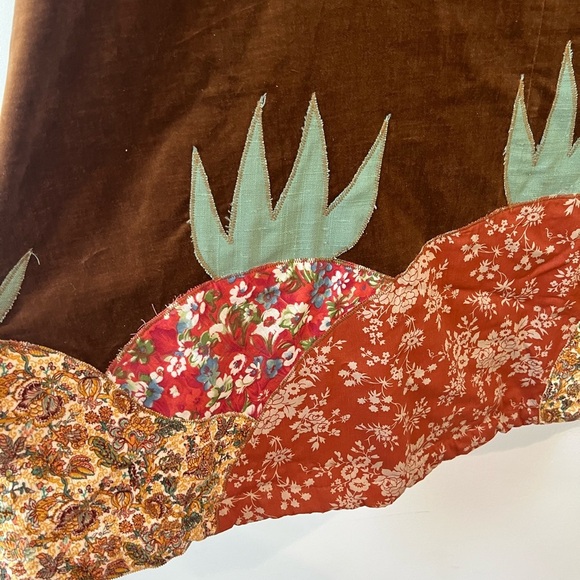 Vintage 1968 “Mountain Artisans” Velvet Patchwork Maxi Skirt One of a Kind - Picture 2 of 8